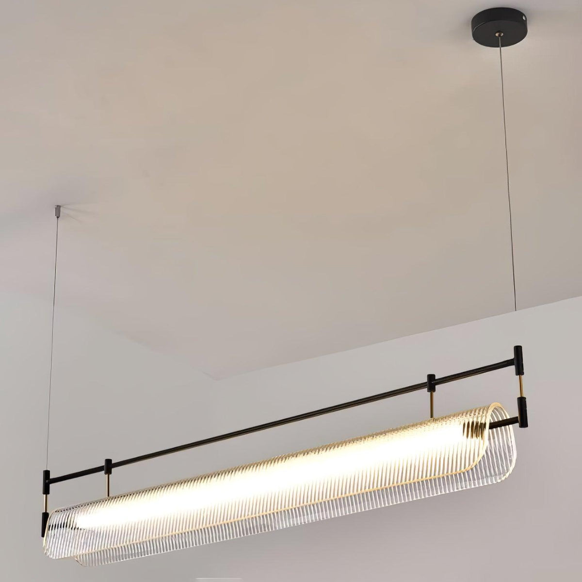 Linear Strip Chandelier – Ambient Illumination in Luxury Interior Setting View 11