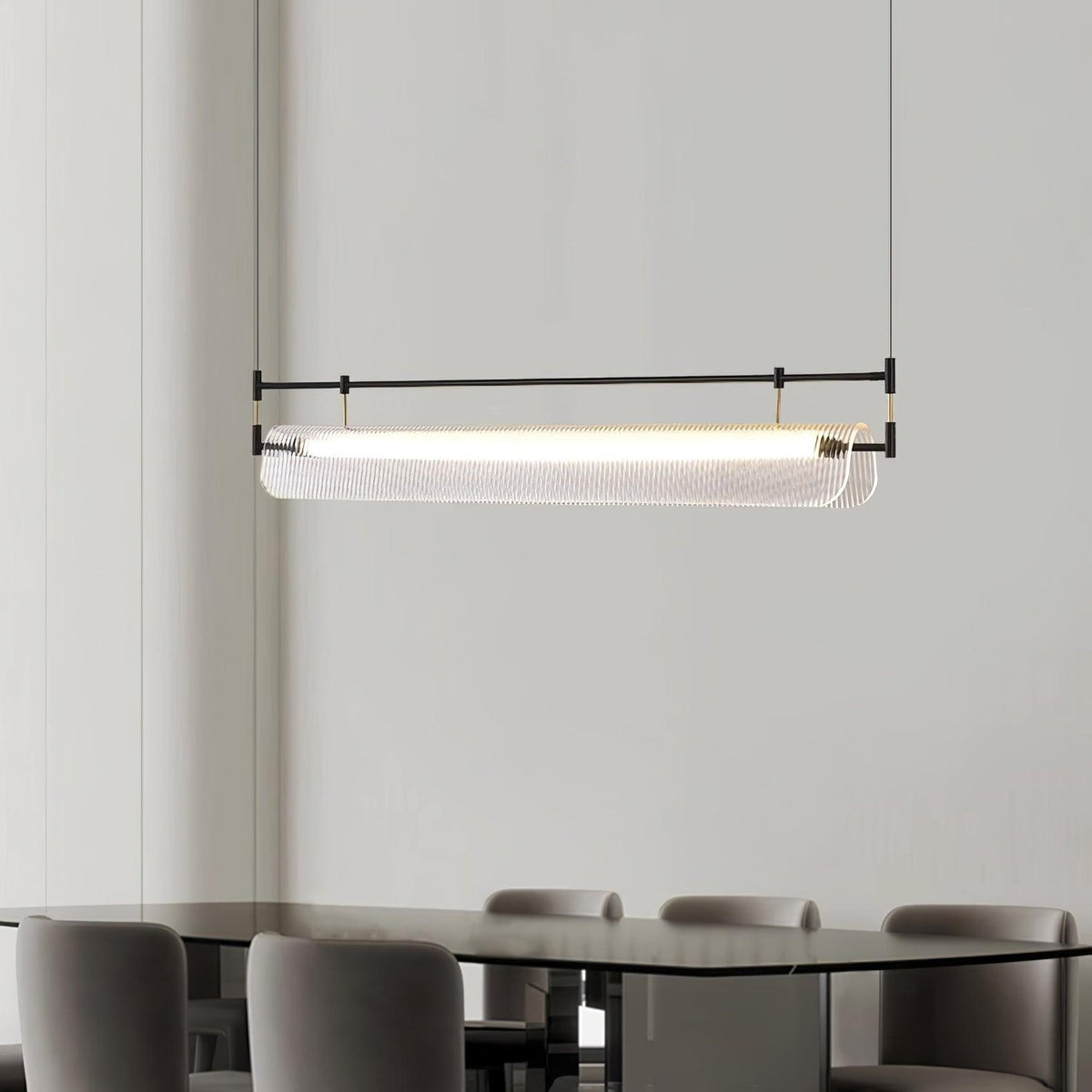 Linear Strip Chandelier – Ambient Illumination in Luxury Interior Setting View 4