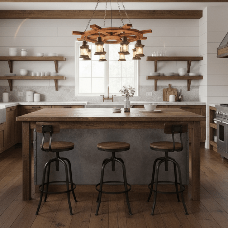 Mouth-Blown Frosted Glass craftsmanship detail on Nautical Industrial Style Wooden Curated Mouth-B
