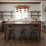 Mouth-Blown Frosted Glass craftsmanship detail on Nautical Industrial Style Wooden Curated Mouth-B