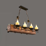 Nautical Industrial Style Wooden Curated Mouth-B – full fixture elevation view #1