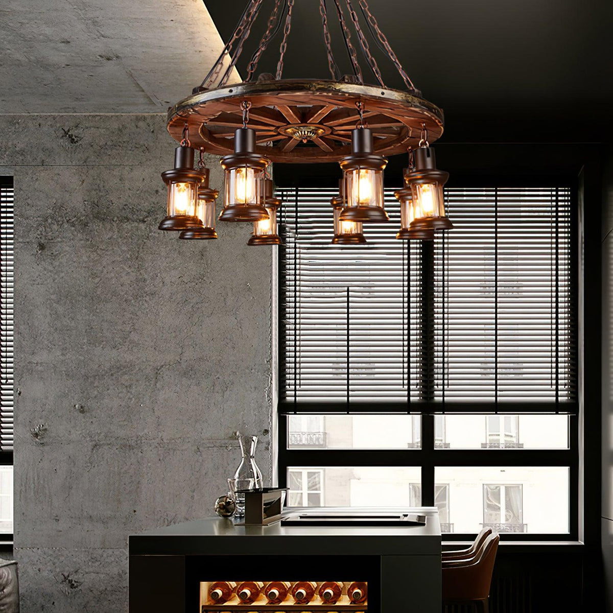 Nautical Industrial Style Wooden Curated Mouth-B – illuminated warm ambiance setting
