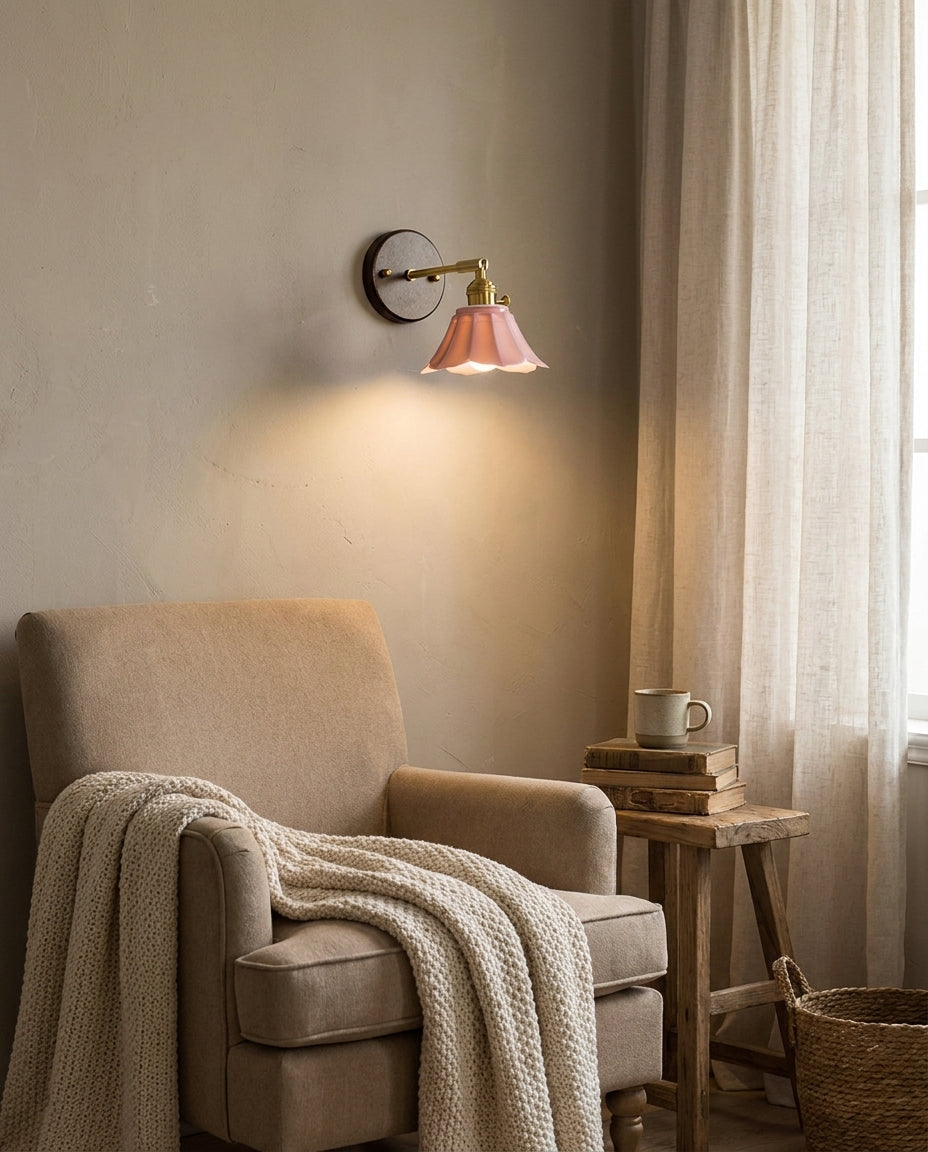 Navira Curated Solid Brass Wall Sconce – full fixture elevation view