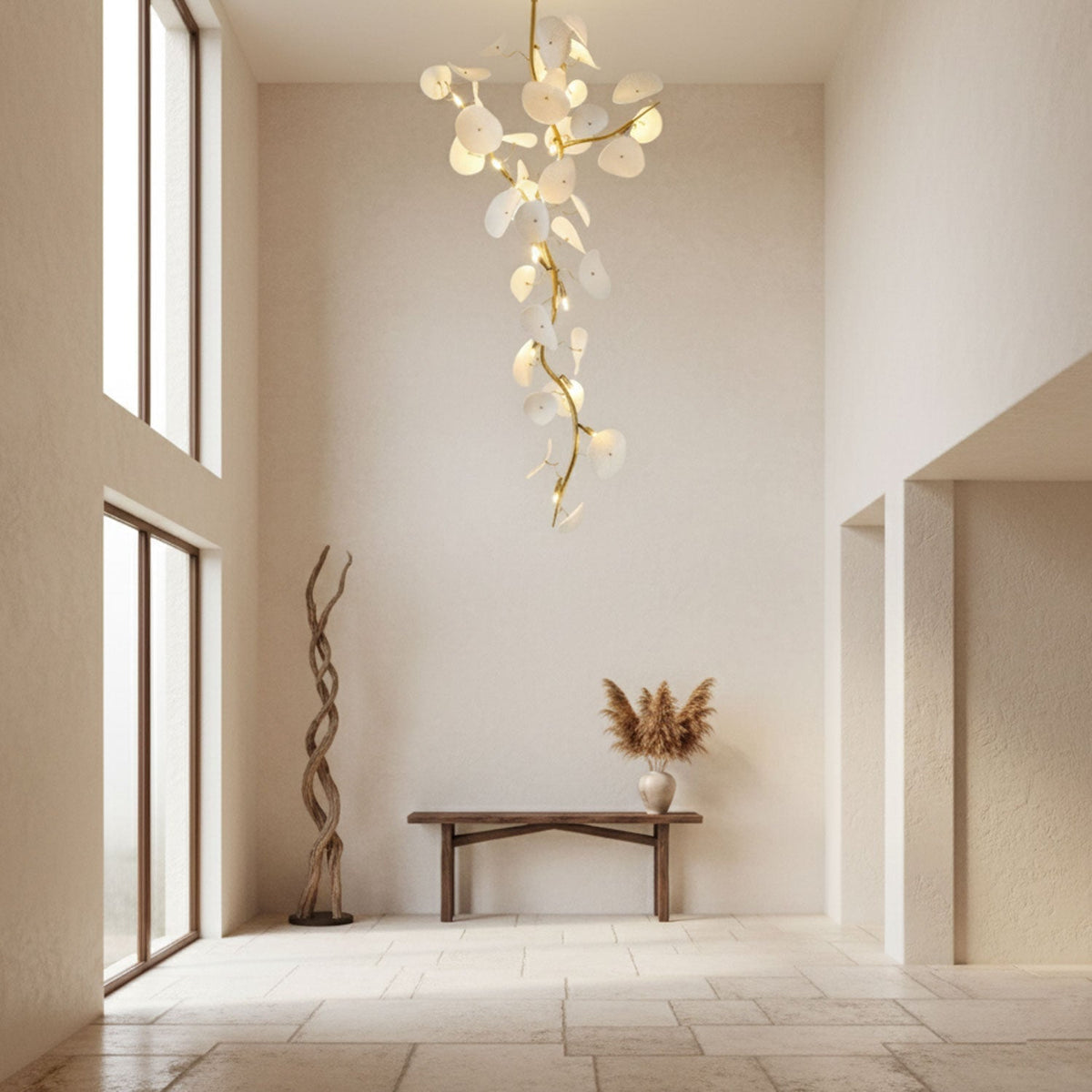 Nebula Petal Curated Hand-Thrown Ceramic Chandel – dimensional scale reference