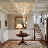 Nebula Petal Curated Hand-Thrown Ceramic Chandel warm illuminated room view