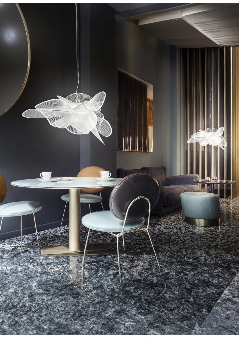 Nebula Bloom Curated Iron & Glass Chandelier – handcrafted surface texture