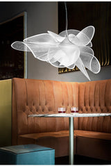 Nebula Bloom Curated Iron & Glass Chandelier – unlit natural material contrast