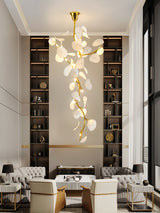 Nebula Petal Curated Hand-Thrown Ceramic Chandel – full fixture elevation view