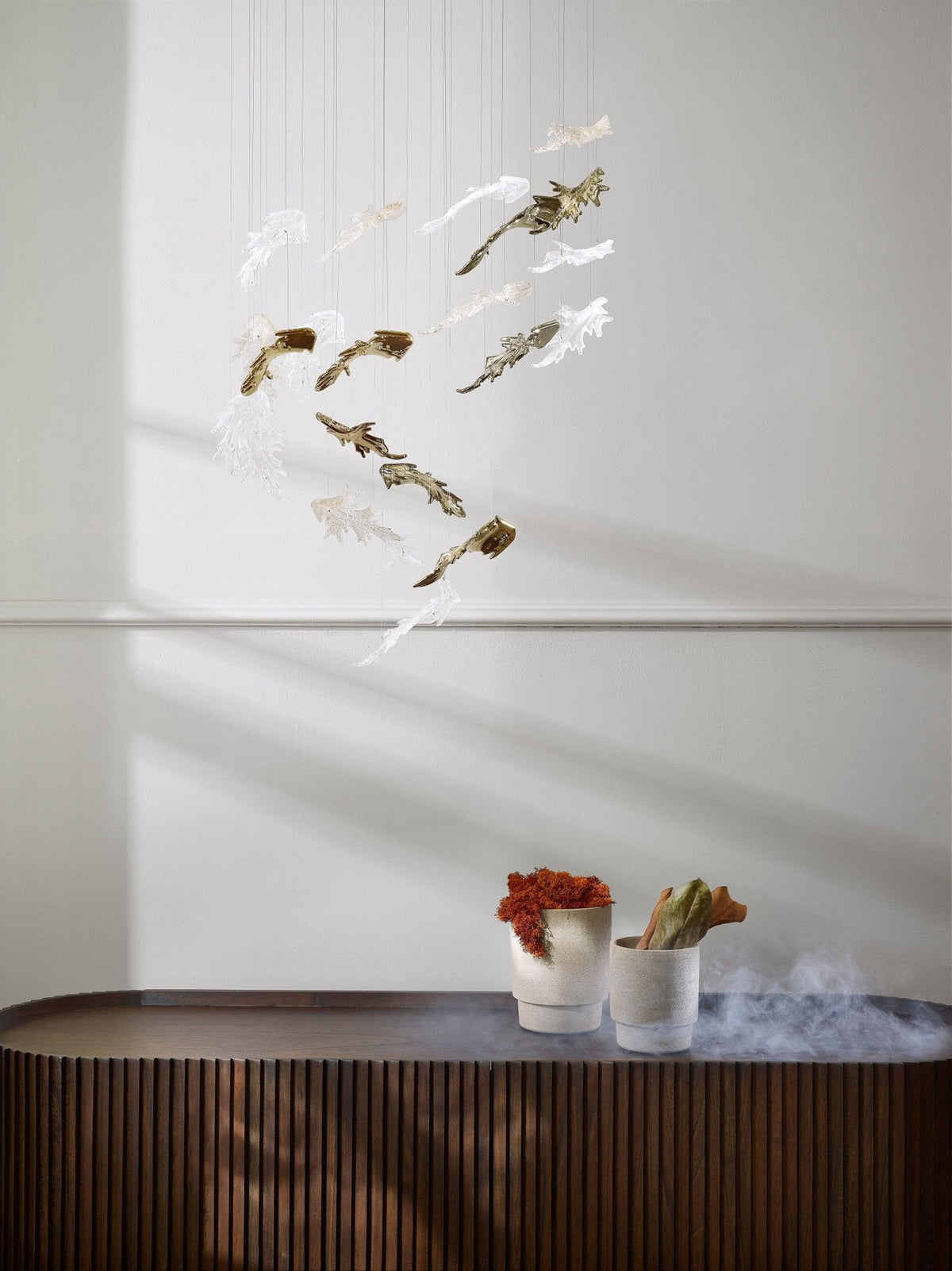 Nectar Leaves Curated Mouth-Blown Frosted Glass – handcrafted surface texture