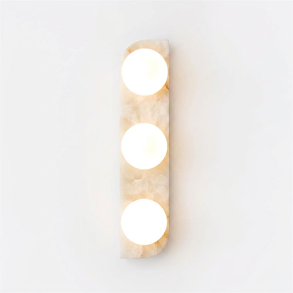 Neptune Alabaster Curated Alabaster Wall Sconce – W 10cm x H 48cm  W 3.9 x H 18.8 finish configuration