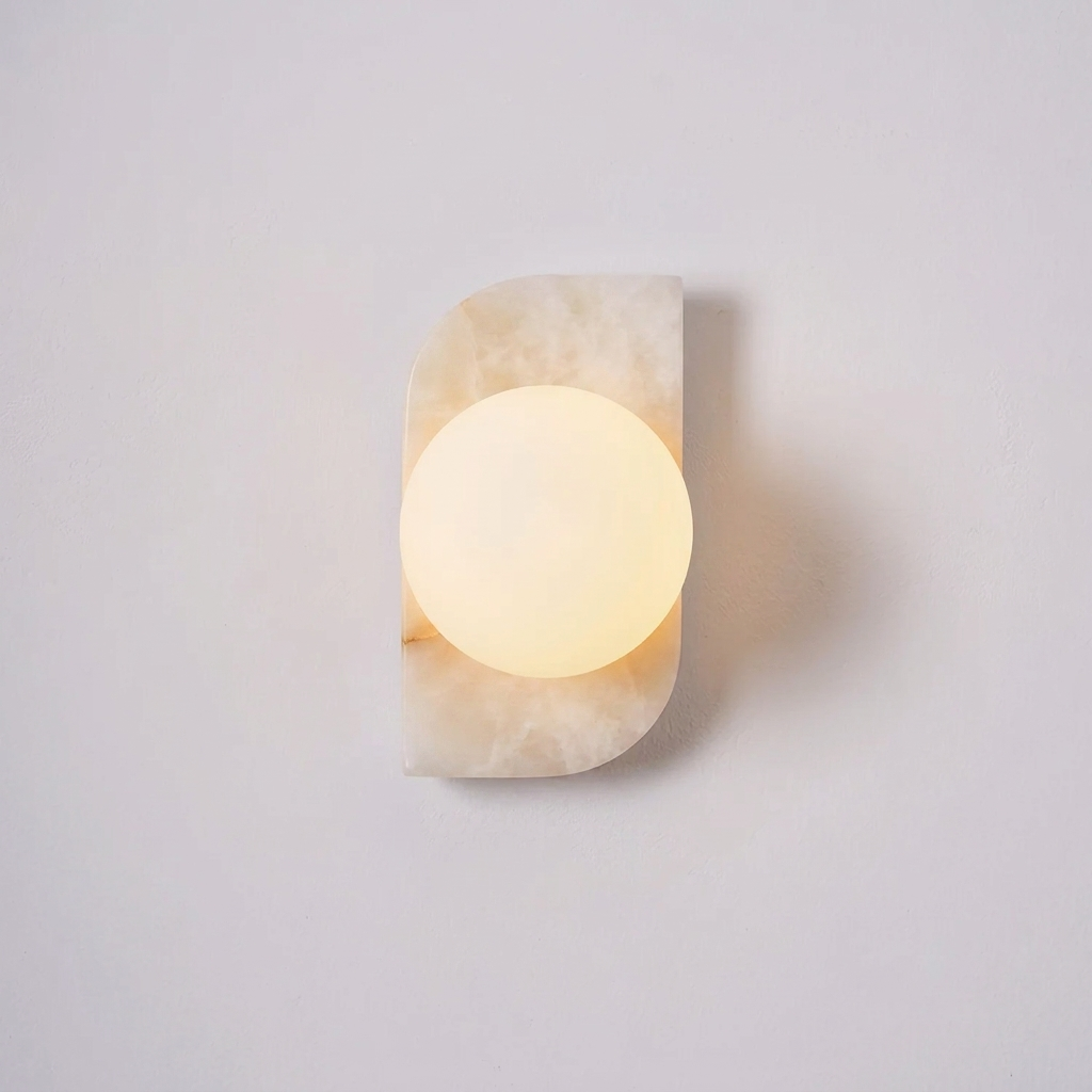 Neptune Alabaster Curated Alabaster Wall Sconce – W 10cm x H 18cm  W 3.9 x H 7 finish configuration