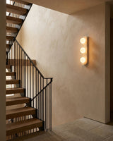 Neptune Alabaster Curated Alabaster Wall Sconce – handcrafted surface texture
