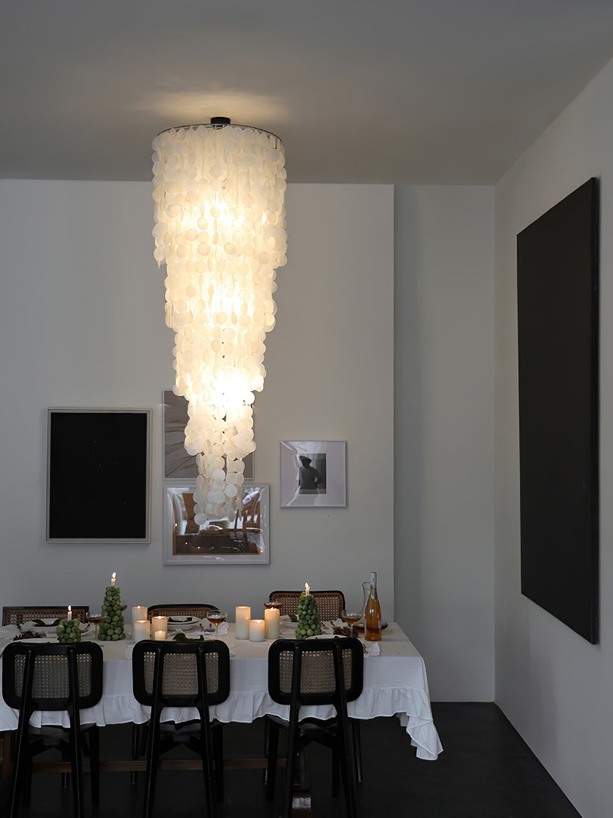 Iron & Glass craftsmanship detail on Nerida Shell Curated Iron & Glass Chandelier