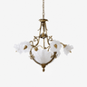 Nerina Brass Curated Mouth-Blown Frosted Glass C