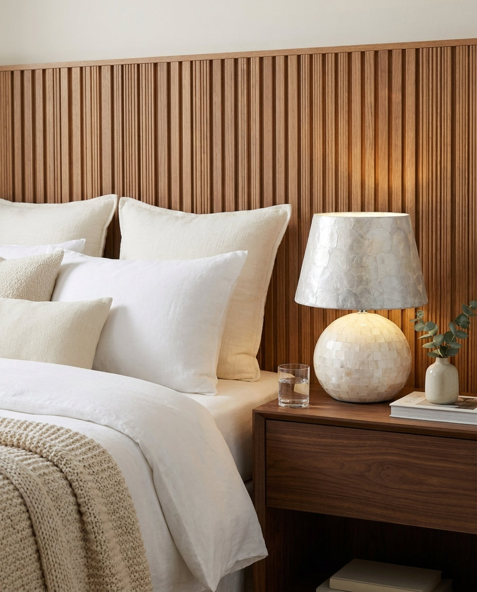Iron & Glass craftsmanship detail on Nerina Curated Iron & Glass Table Lamp