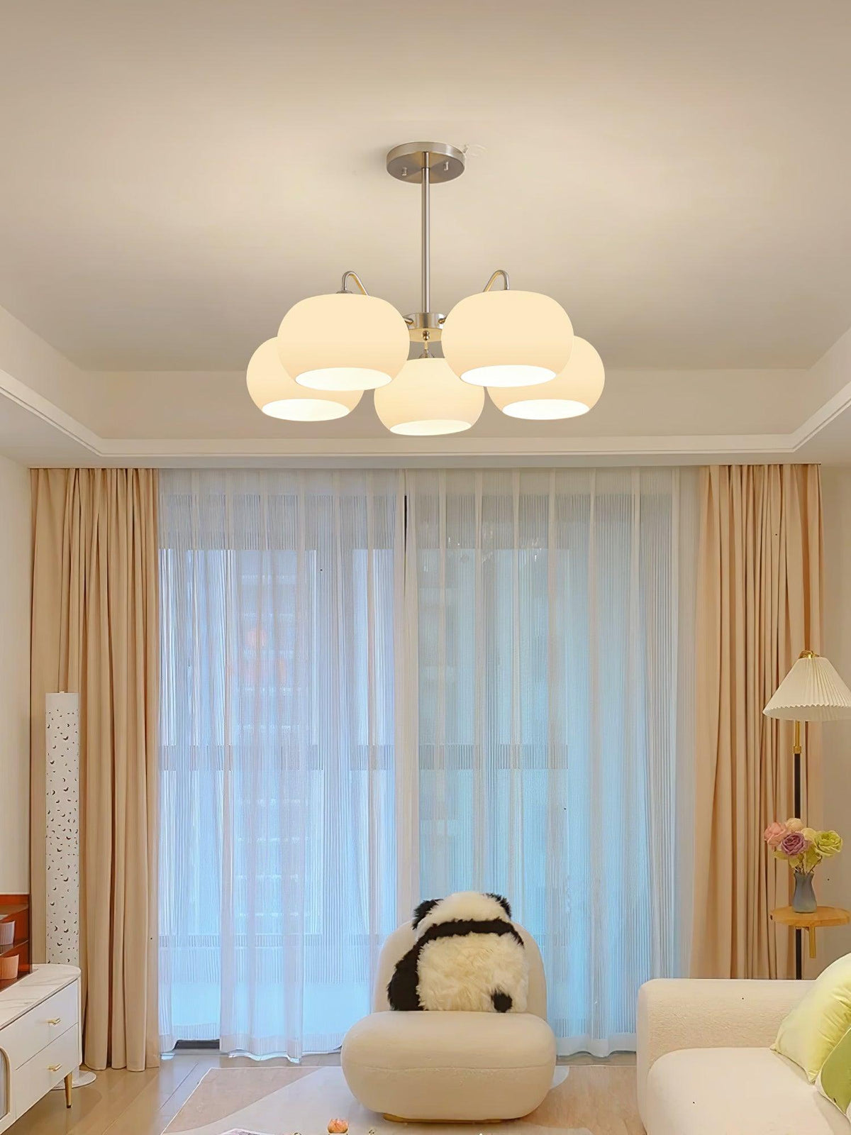 Nickel Persimmon Chandelier – Ambient Illumination in Luxury Interior Setting View 11