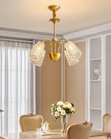 Nikoll Curated Mouth-Blown Frosted Glass Chandel – dimensional scale reference