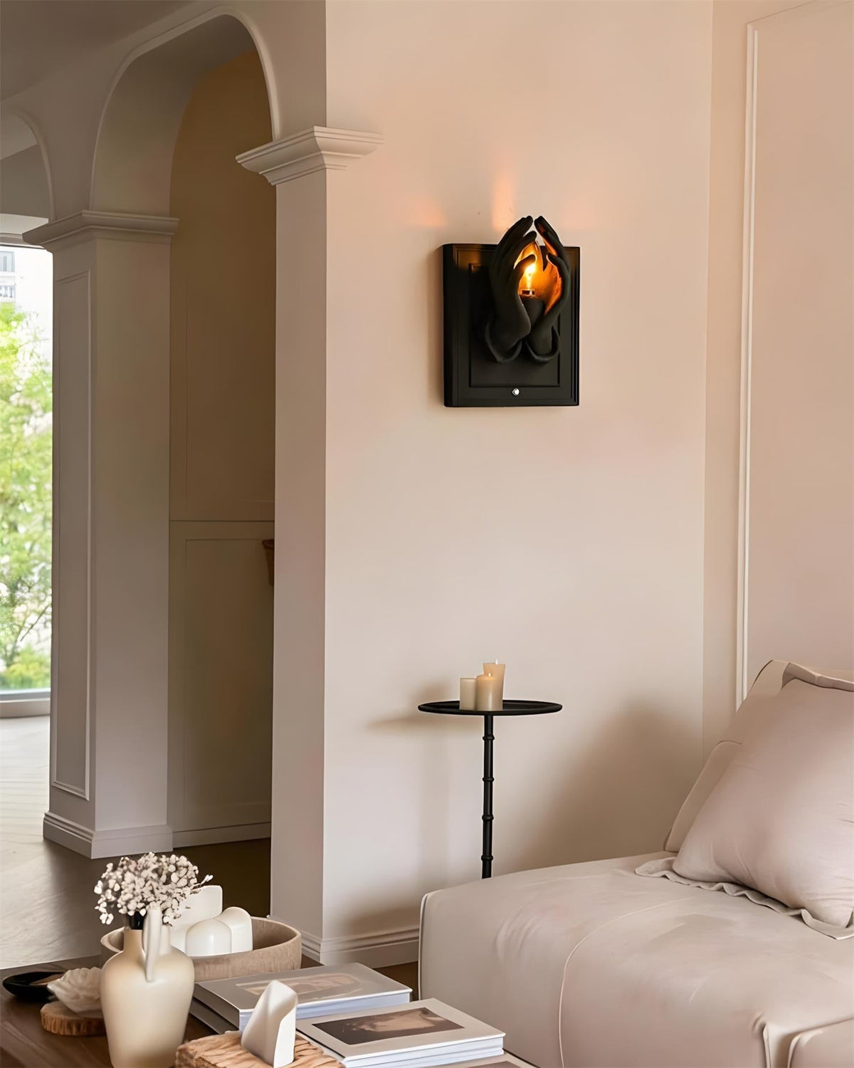 Noctara Amber Glass Wall Sconce - Artisanal View 14