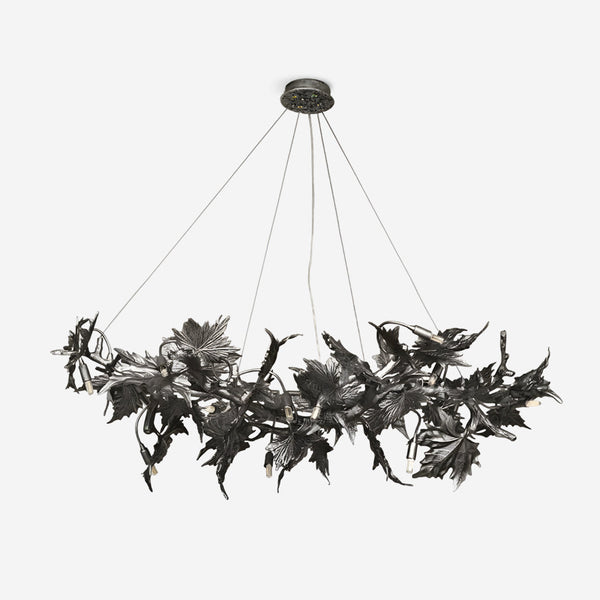 Noirfolia Curated Iron & Glass Chandelier