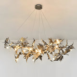 Noirfolia Curated Iron & Glass Chandelier installed in residential dining space