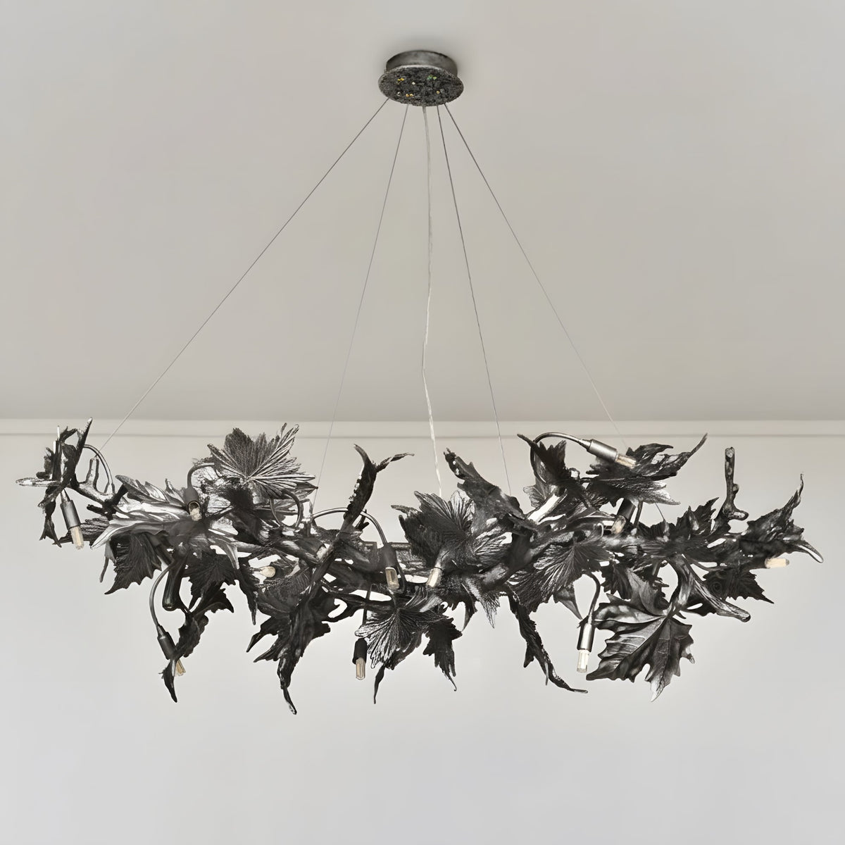 Noirfolia Curated Iron & Glass Chandelier – L 63 x W 31.5 x H 21.6 finish configuration