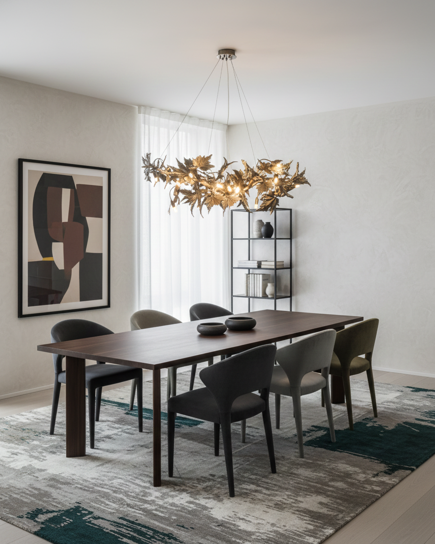 Noirfolia Curated Iron & Glass Chandelier