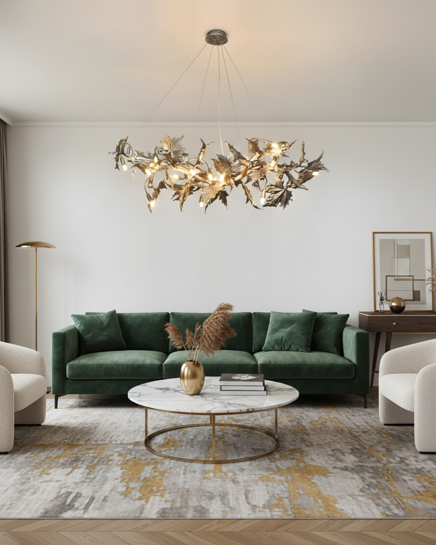 Noirfolia Curated Iron & Glass Chandelier