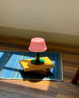 Nolvia Curated Mouth-Blown Frosted Glass Table L – illuminated warm ambiance setting