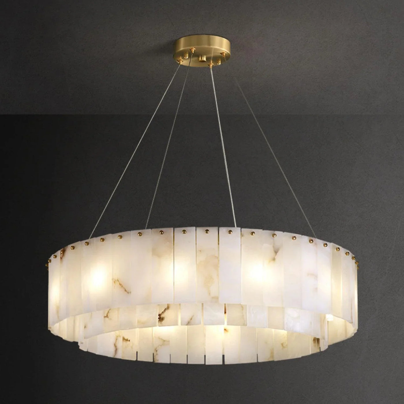 Spanish Alabaster Chandelier View 14 | Natural Spanish Alabaster Nona Chandelier | Modern Luxury Lighting | JINSHE | JINSHE