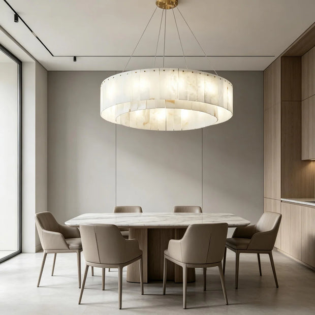 Natural Spanish Alabaster Nona Chandelier | Modern Luxury Lighting | JINSHE