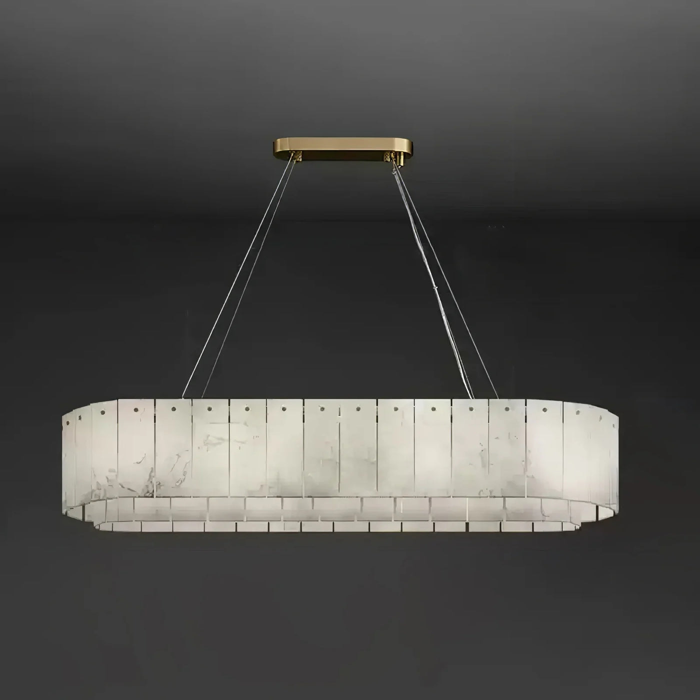 Spanish Alabaster Chandelier View 10 | Natural Spanish Alabaster Nona Linear Chandelier | Modern Luxury Lighting | JINSHE | JINSHE