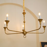 Elara Candle Curated Solid Brass Chandelier – full fixture elevation view