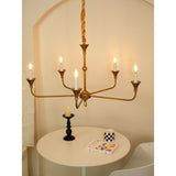 Elara Candle Curated Solid Brass Chandelier – macro detail view #1
