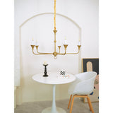 Elara Candle Curated Solid Brass Chandelier – spatial dining room perspective