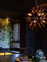 Nova Burst Curated Iron & Glass Chandelier – macro detail view #1