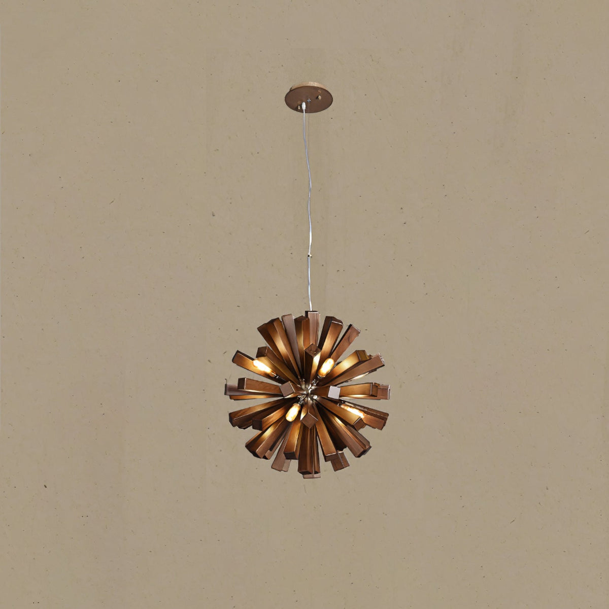 Nova Burst Curated Iron & Glass Chandelier – handcrafted surface texture #1