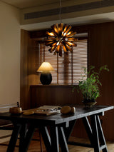 Nova Burst Curated Iron & Glass Chandelier – architectural ceiling profile