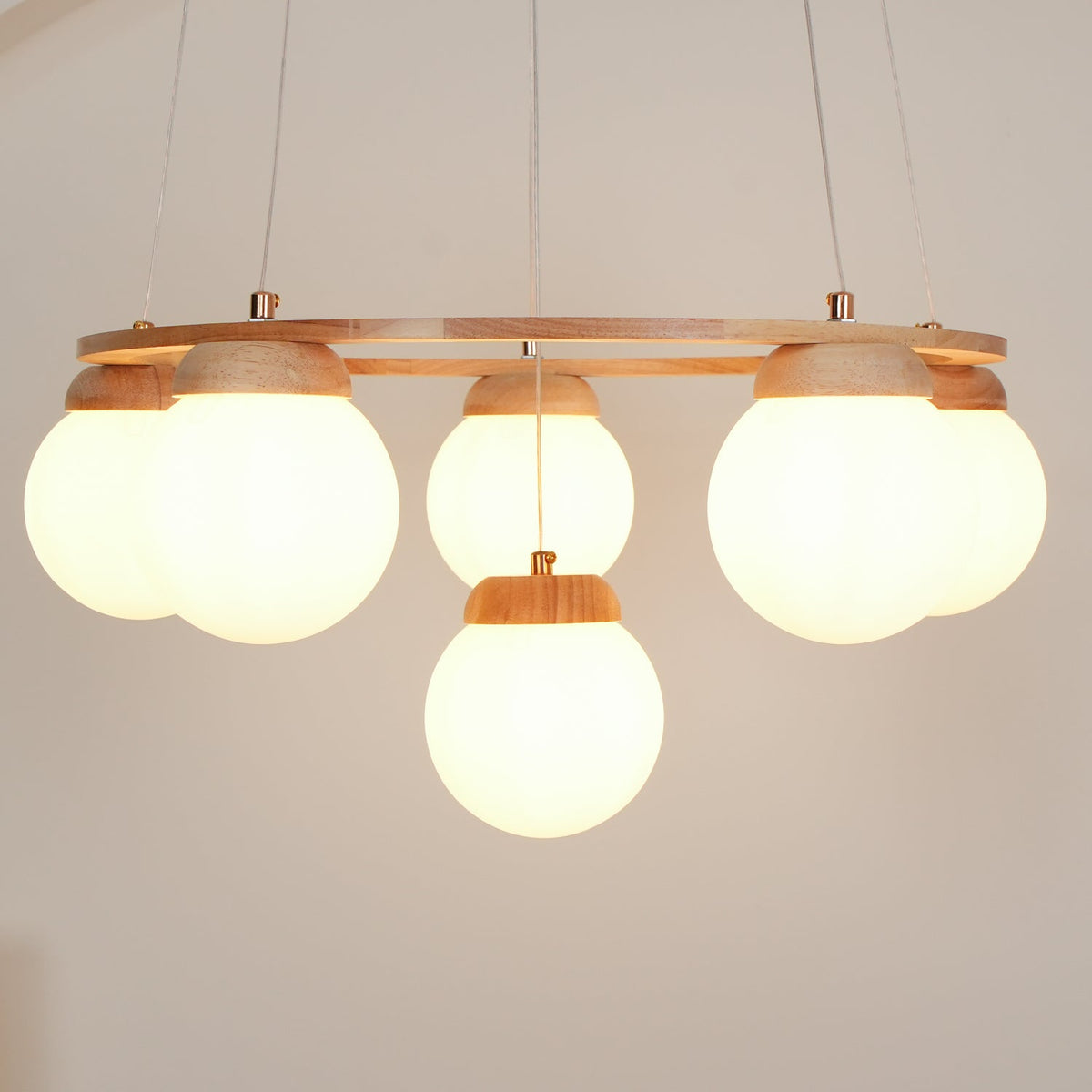 Miira Wood Chandelier – Ambient Illumination in Luxury Interior Setting View 15
