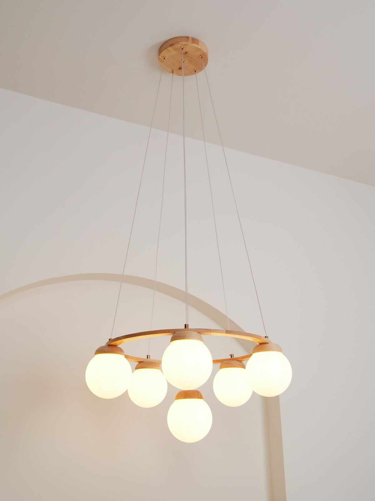 Miira Wood Chandelier – Ambient Illumination in Luxury Interior Setting View 10