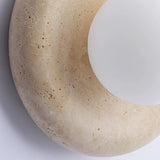 Nuvane Orb Curated Yellow Travertine Wall Sconce – unlit natural material contrast