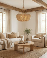 Oakmere Curated Solid Hardwood Chandelier – dimensional scale reference
