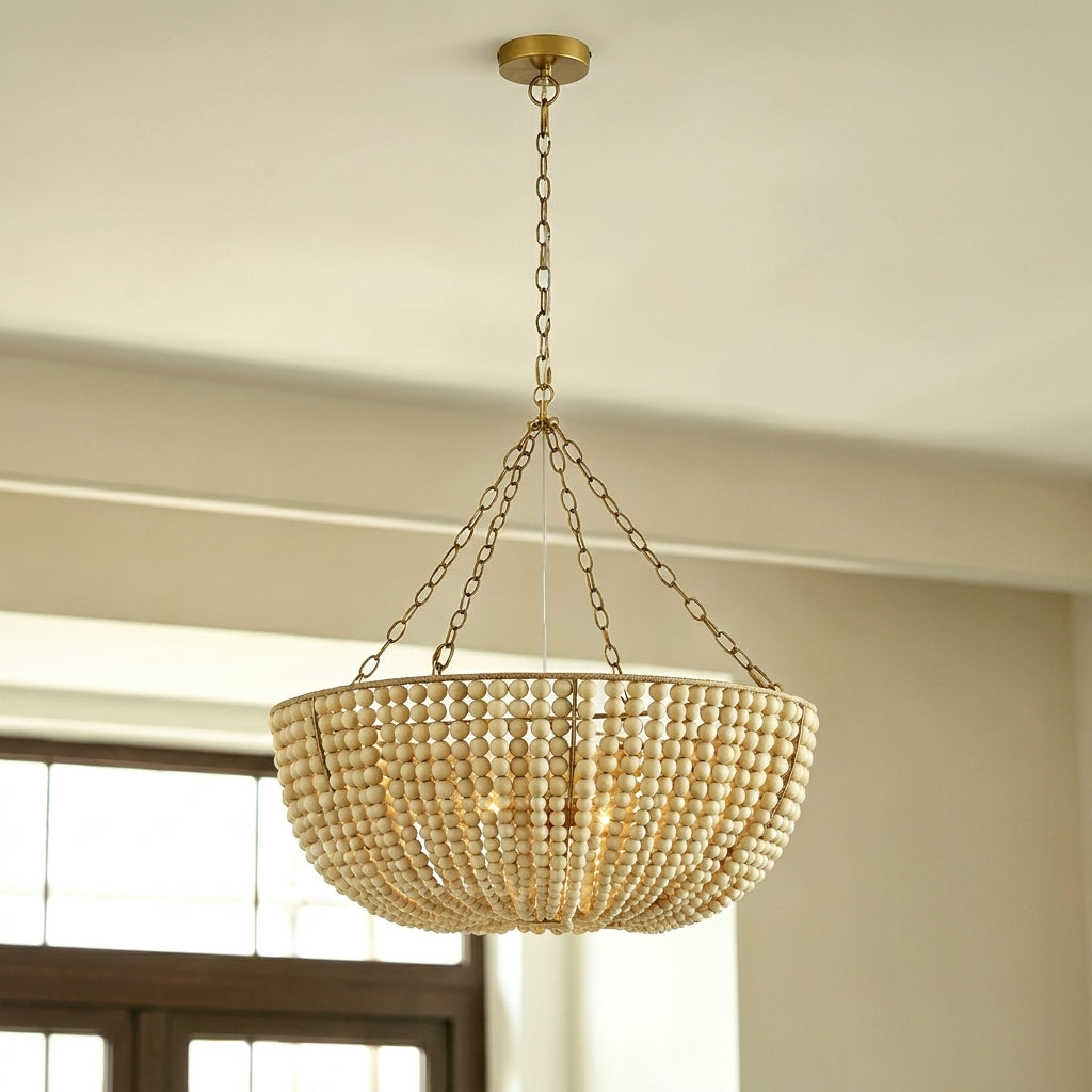 Oakmere Curated Solid Hardwood Chandelier – Dia 80cm x H 35cm  ∅ 31.5 x H 13.7 finish configuration #1