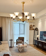 Octavia Curated Mouth-Blown Frosted Glass Chande – architectural ceiling profile
