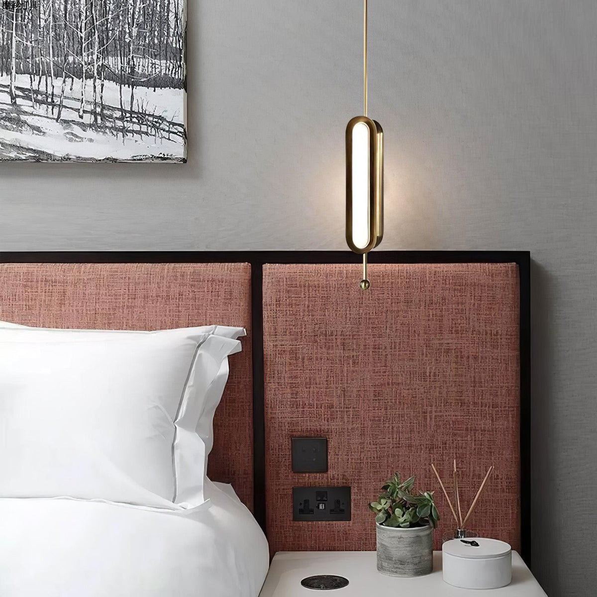 Capsule Curated Mouth-Blown Frosted Glass Chande warm illuminated room view