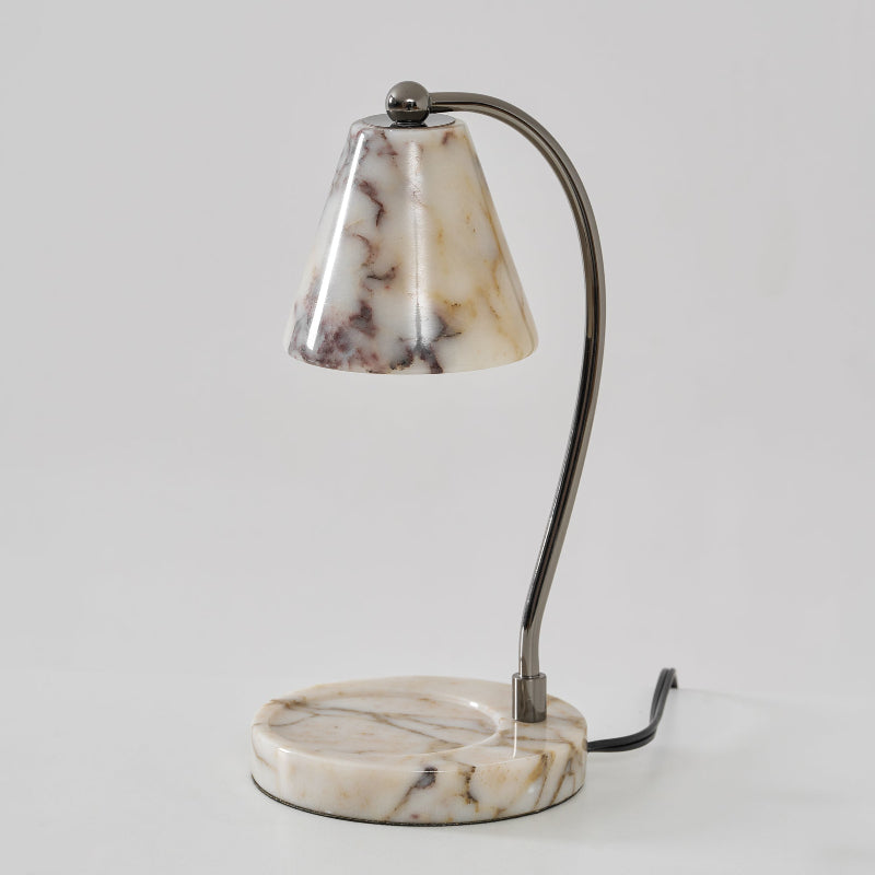 Onyra Candle Warmer Curated Iron & Glass Table L – illuminated warm ambiance setting #1