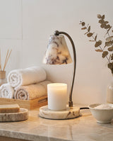 Onyra Candle Warmer Curated Iron & Glass Table L – illuminated warm ambiance setting