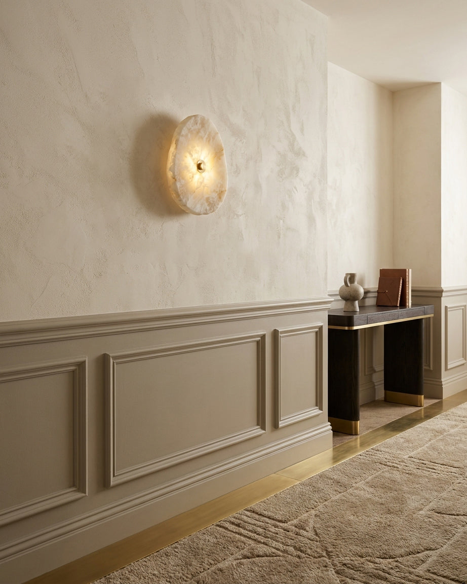 Onyvelle Alabaster Curated Alabaster Wall Sconce
