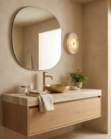 Onyvelle Alabaster Curated Alabaster Wall Sconce – structural canopy joint detail