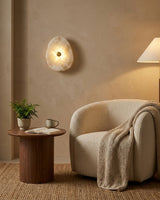 Onyvelle Alabaster Curated Alabaster Wall Sconce – spatial dining room perspective