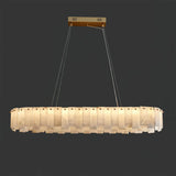 Spanish Alabaster Chandelier View 13 | Natural Spanish Alabaster Onyx Linear Chandelier | Modern Luxury Lighting | JINSHE | JINSHE